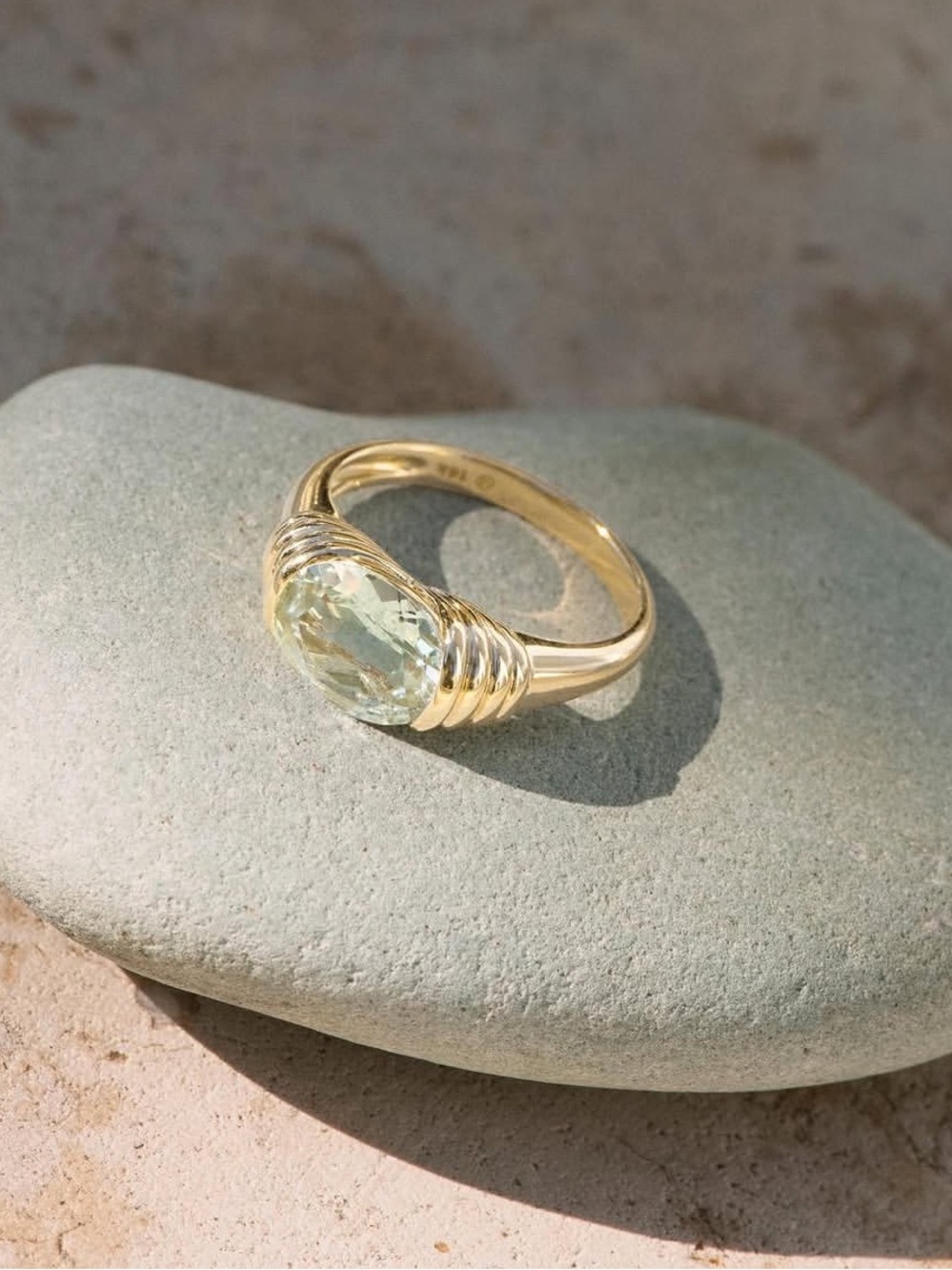 Mejuri Prasiolite Heirloom 14K Gold Ring Size 5